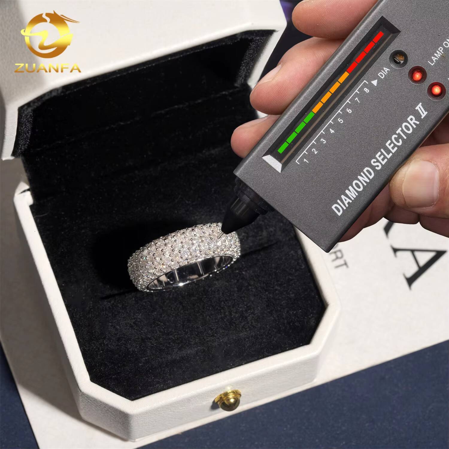 Popular Gemstone Jewelry Wholesale Price Iced Out 925 Silver Eternity Band Men Moissanite Hip Hop Ring