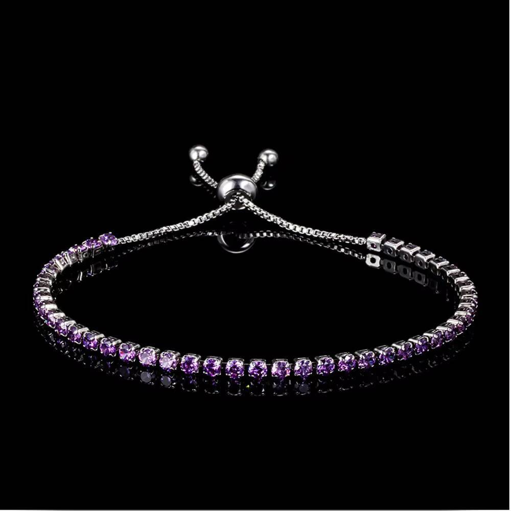 RQ Wholesale Cubic Zirconia 14K 18K Rose Gold Silver 3mm Tennis Chain Women Men Iced Out Crystal CZ Diamond Tennis Bracelet