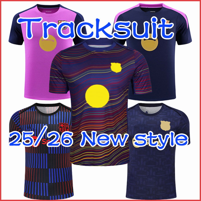 2025 2026 BarceLONE's New tracksuit top training suit Short sleeved suit soccer Jersey kit uniform chandal adult sweatshirt BarceLONE's Sweater sets men