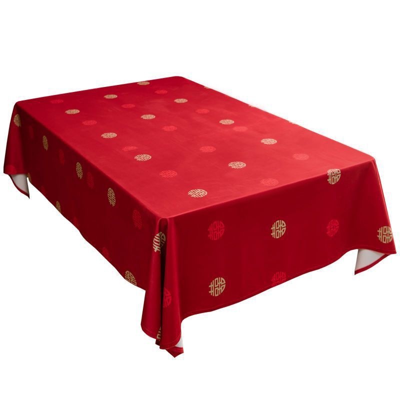 YL-36883 tablecloth wedding wedding red cloth dining table coffee table rectangular tablecloth new Chinese style cover cloth wholesale looking for wor
