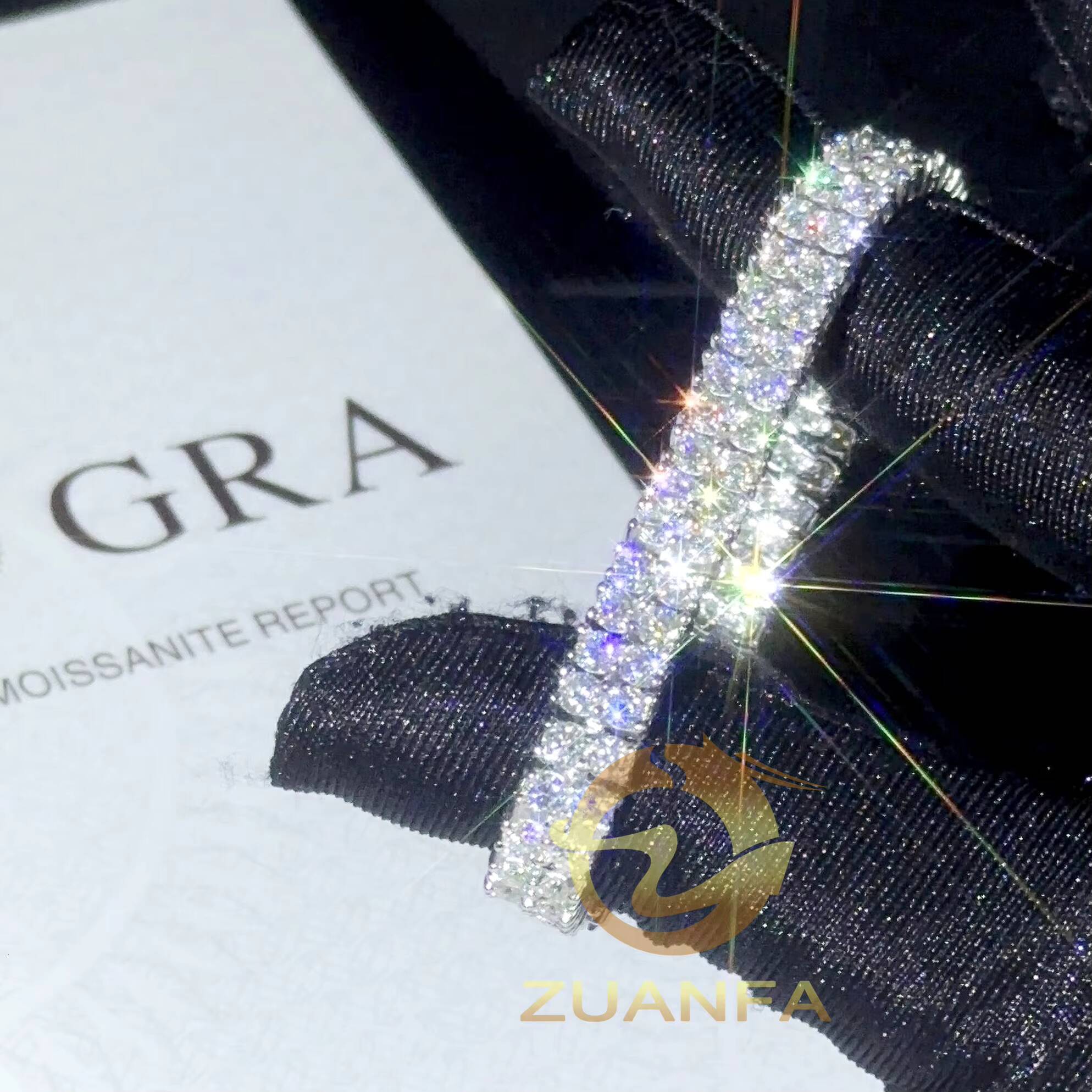 Fashion Jewelry 2 Rows 3mm Moissanite Tennis Bracelet Hip Hop Bracelet Silver 925 Pass Diamond Tester Iced Out Tennis Bracelet