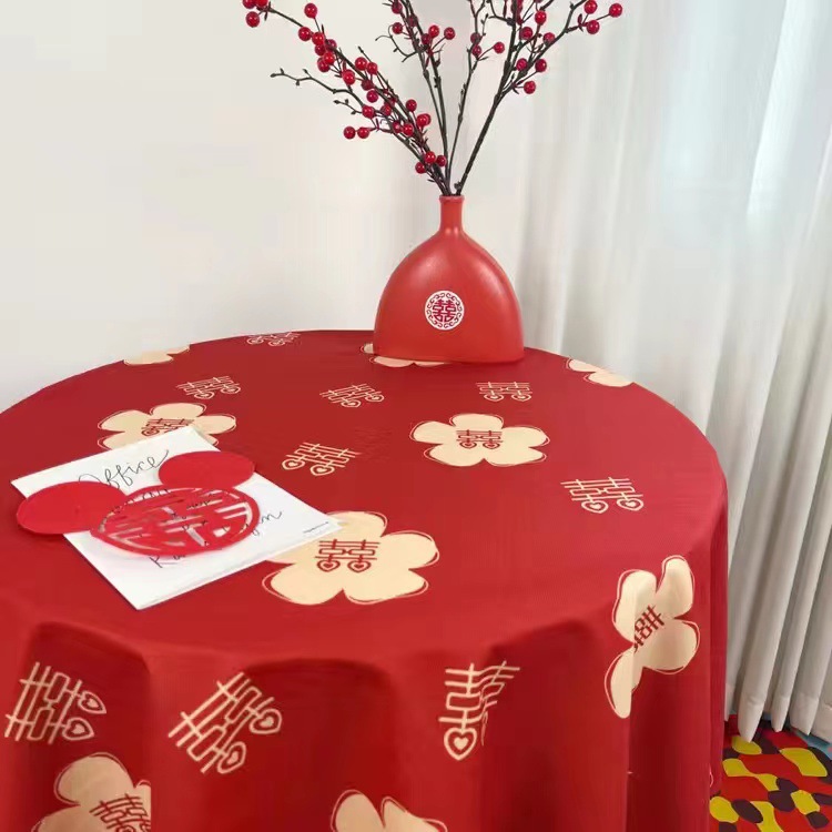 YL-36883 tablecloth wedding wedding red cloth dining table coffee table rectangular tablecloth new Chinese style cover cloth wholesale looking for wor