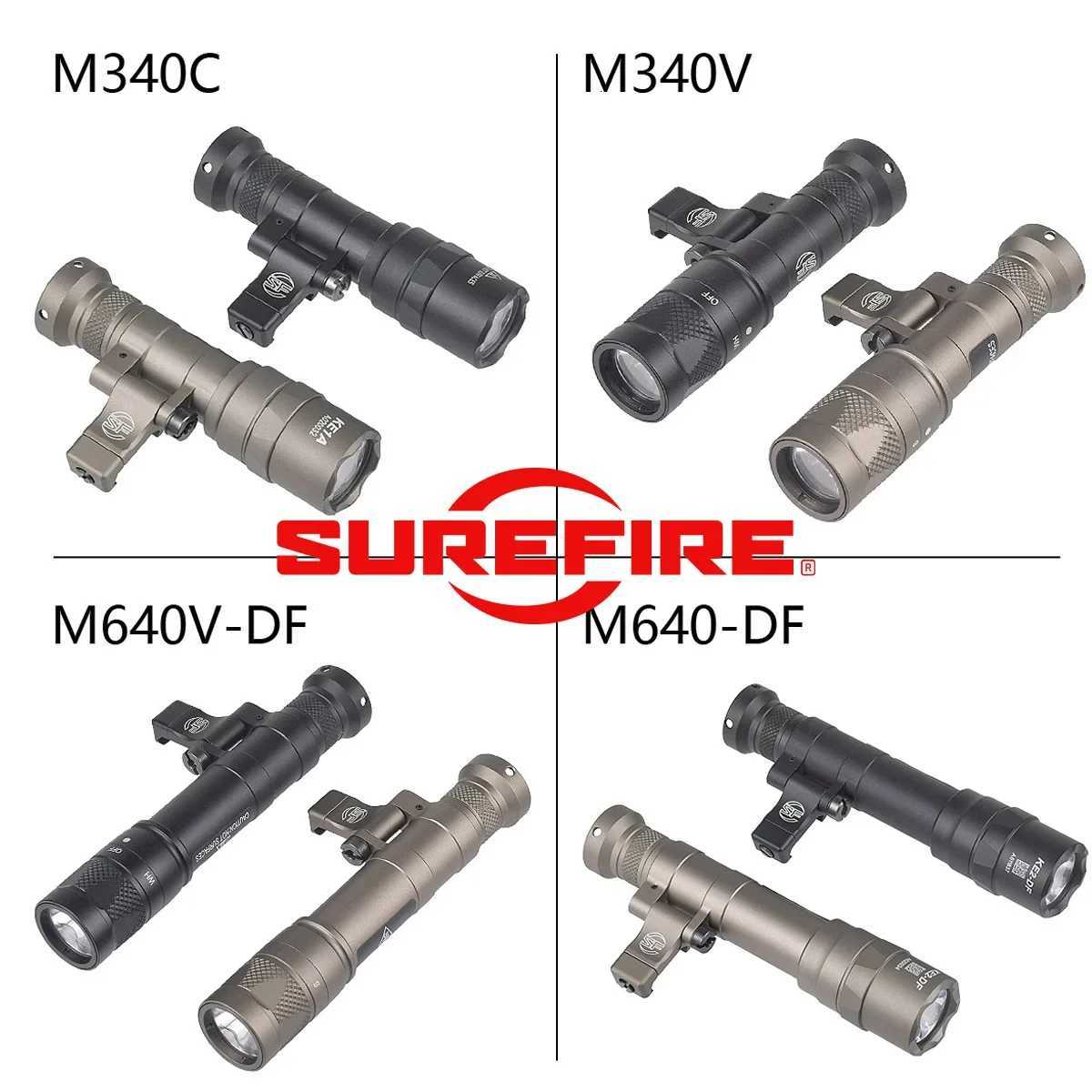Tactical M600 M340 DF M640 SF Flashlight M340V LED Scout Light 20mm Picatinny Rail M LOK Mount Airsoft Hunting Gun Lamp Z250802