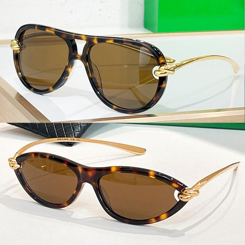 Luxury Designer Knot Sunglasses BV1390S BV1418S Fashion Women Cat Eye Sunglasses UV400 Metal Temple Retro Agate Acetate Frame Polyamide Men Knot Pilot Eyewear