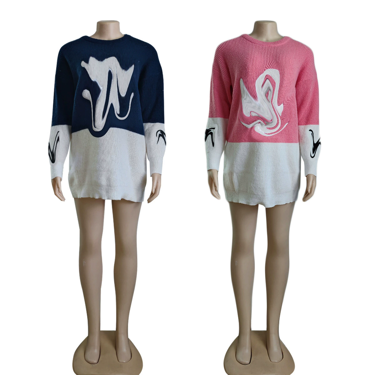 Casual Knitting Dress Elegant Womens Sweater knitted sweater classic embroidered letters for autumn and winter loose Hoody womens top Outfits Clothing