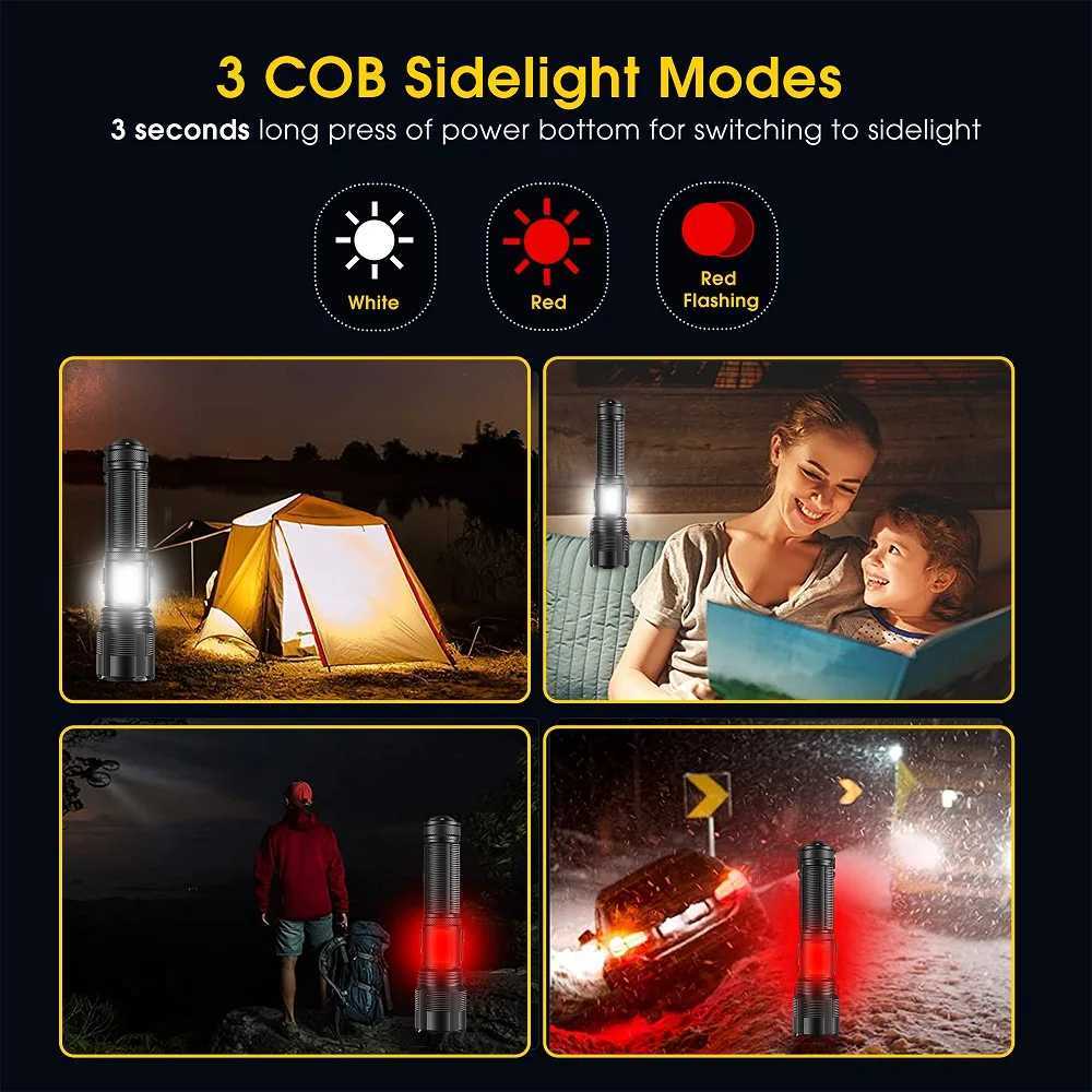 1900000140 300W LED Most Powerful Flashlight 18650 X50 USB Rechargeable High Power Torch Light 10000mAh Tactical Lantern Z250802