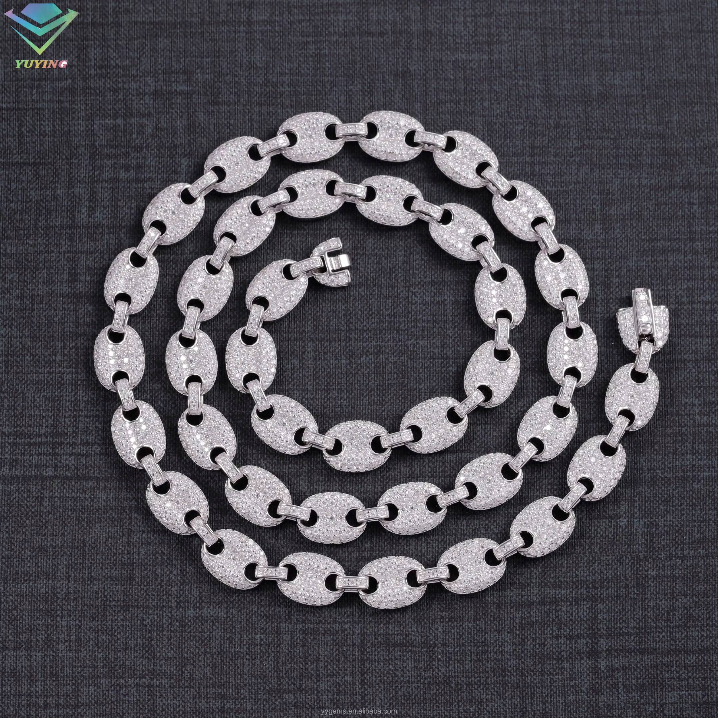 New Arrival Hip Hop Cuban Chain 925 Silver 8MM 6MM VVS Moissanite Cuban Bracelet Iced Out Infinity Cuban Link Chain
