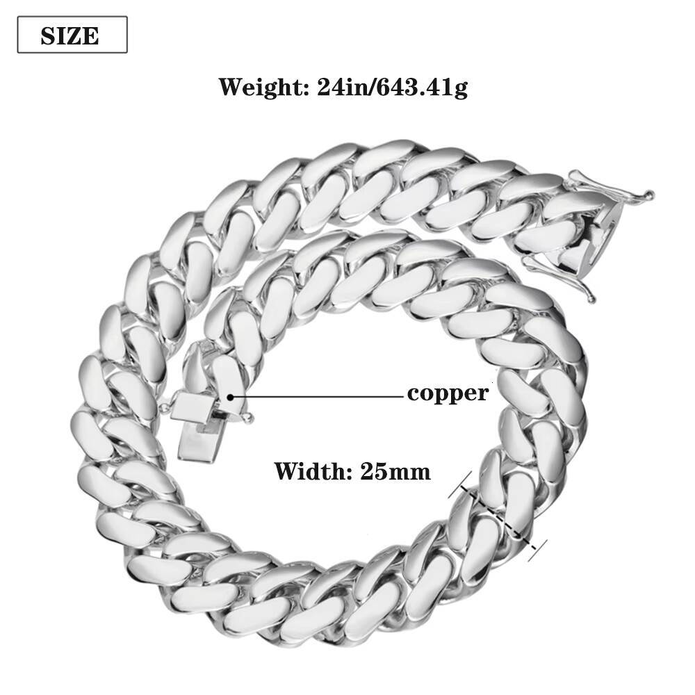 Exquisite Mens Copper Cuban Link Chain Necklace Crafted with 14K Gold Plated for a Distinctive and Elegant Fashion Statement