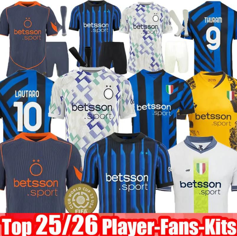 25 26 LAUTARO BARELLA InterSMilans soccer jerseys TAREMI CORREA THURAM DZEKO ASLLANI ARNAUTOVIC DIMARCO DUMFRIES BROZOVIC football shirt uniforms men kids kit