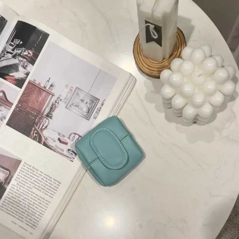 Mini Lychee Pattern Coin Purse Solid Color Buckle Key Earphone Storage Bag Casual Change Pouch for Daily Use G250802