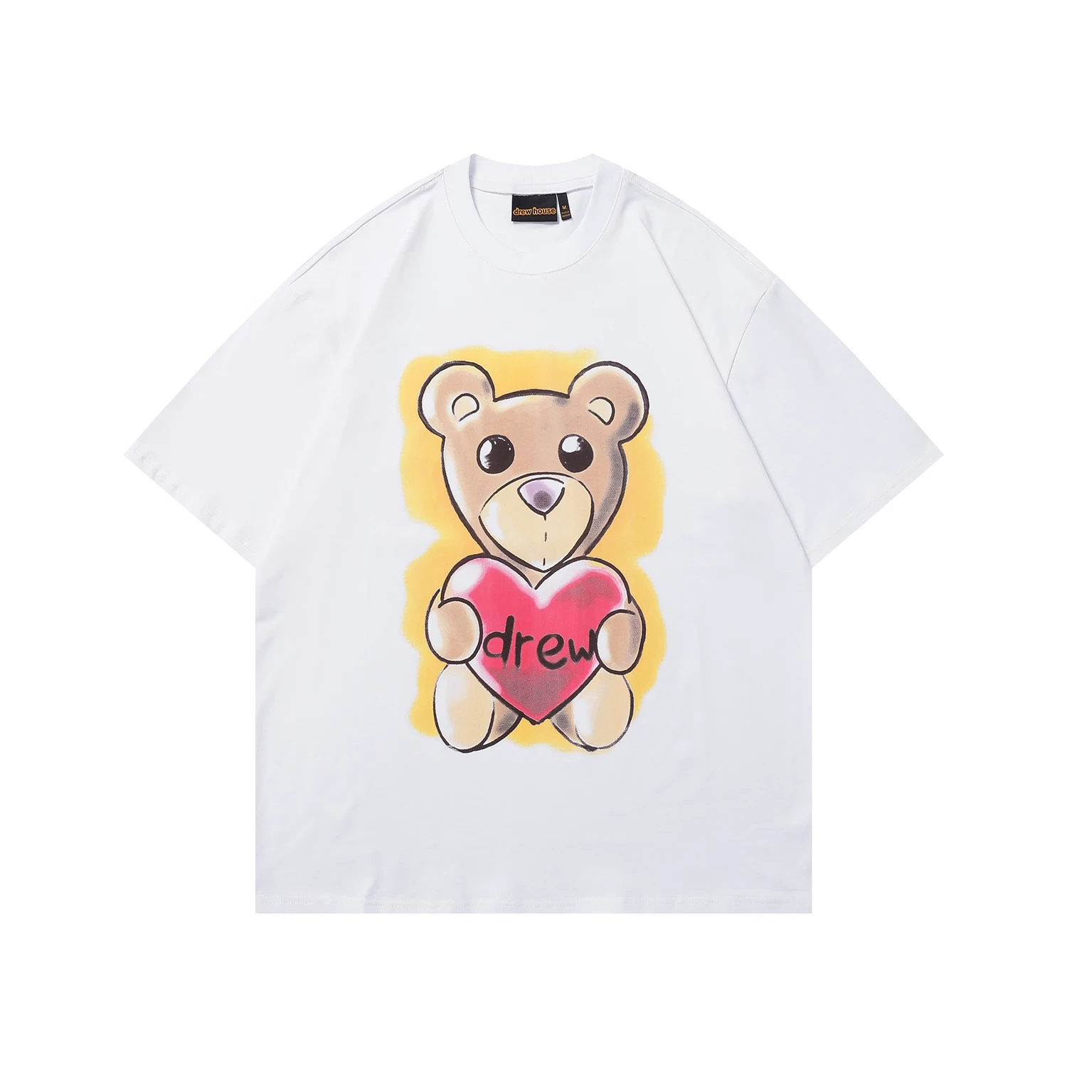 DREW HOUSE New Men's Clothing vintage T shirt men's and women's Bear printed loose short sleeve T-shirt Designer luxury