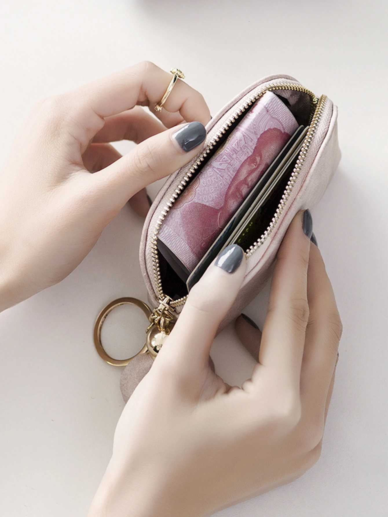 Minimalist Fashionable Womens Short Card Bag Cute Mini PU Leather Zero Wallet Compact Portable Multifunctional Key Storage Bag G250802