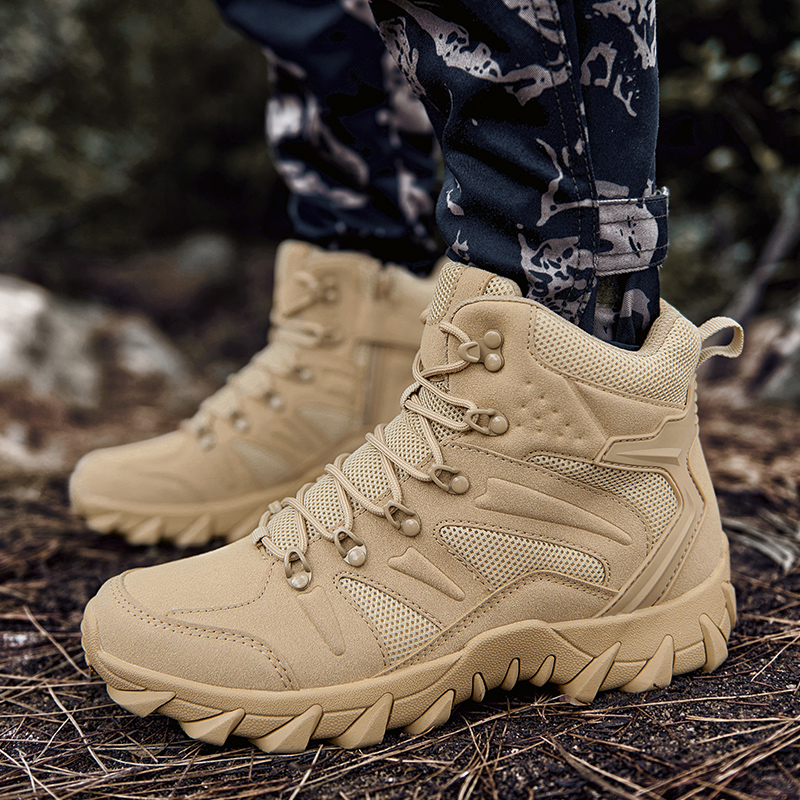 702- Men's waterproof and wear-resistant outdoor hiking shoes, anti slip assault shoes, men's off-road climbing sports combat boots