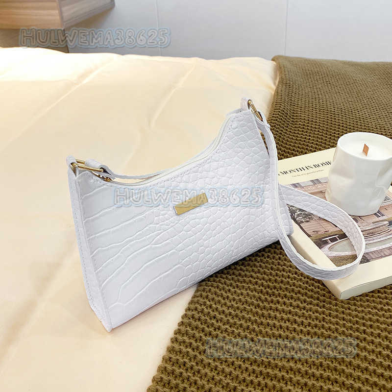 2025 New Womens Bag Underarm Shoulder Bag Fashionable Ladies Crocodile Pattern Small Square Bag H250804