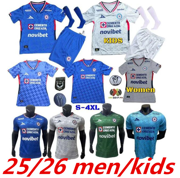 2025 2026 Cruz Azul Soccer Jerseys Camoranesi Rivero RODRIGUEZ Home Away third Football Shirts camisetas de futbol Kit 999