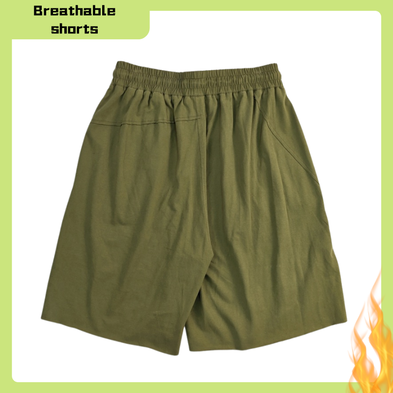 Men's Summer Shorts with Elastic Waistband & Tie Design - Solid Color Customizable