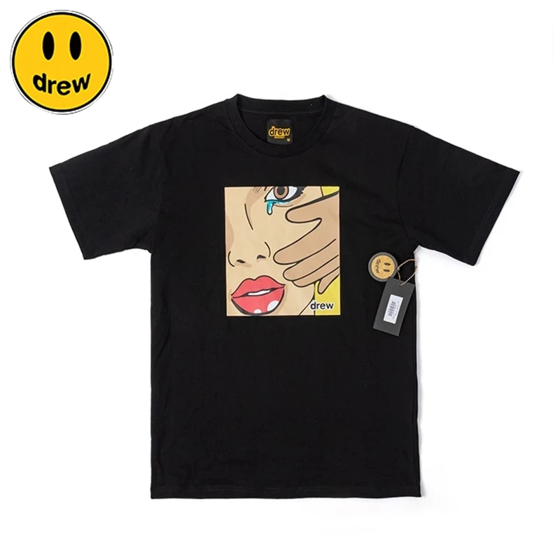 DREW HOUSE Men's T Shirts High Brand Fashion Printed Short Sleeve T-shirt Men Summer Round Neck Casual Breathable Top