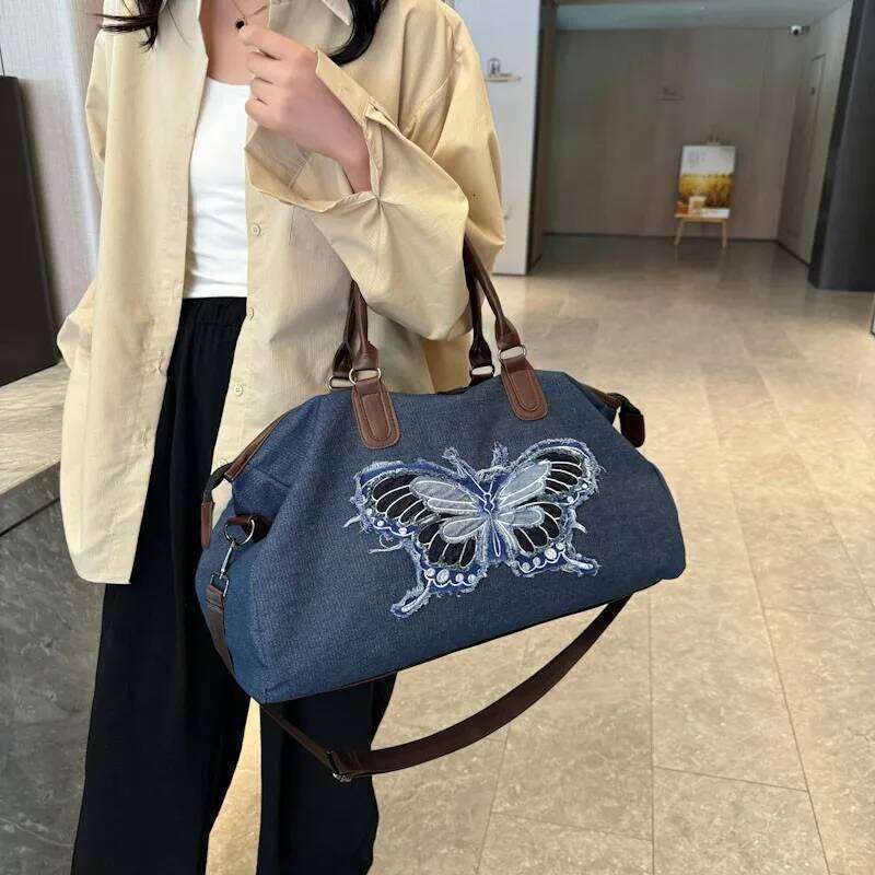 Leisure Large Capacity Denim Women's Handbag Crossbody Lage Travel Designer Bag Bags Vie