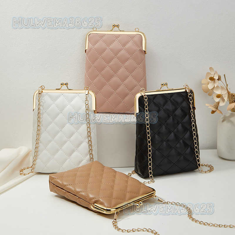 2025 Autumn New Womens Fashion Mobile Bag Casual Lingge Shoulder Bag Crossbody Wallet H250804
