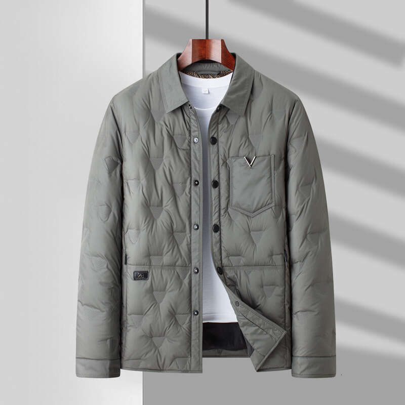 Clothing 90 White Duck Lapel Lightweight Down Men's Casual Jacket 2024 Winter New Fashionable Youth