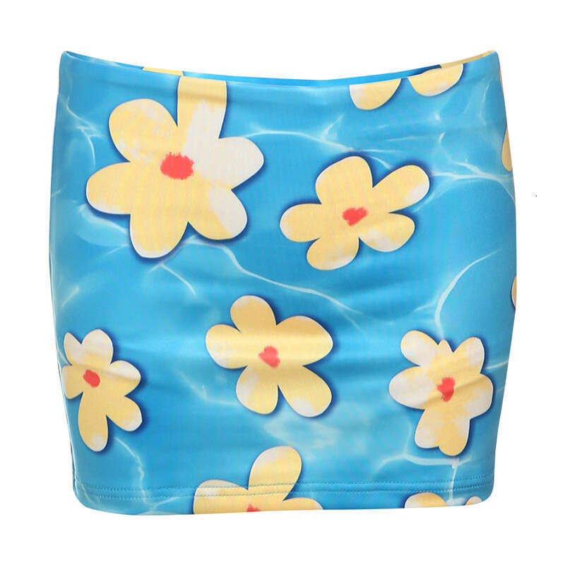 2025 New Dopamine Daisy Flower Print Half for Women Summer Sweet A-line Design Bodycon designer Short Skirt