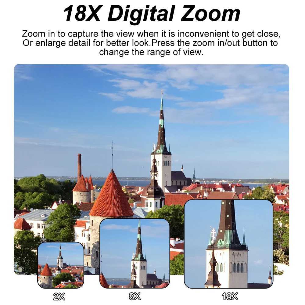 5K Digital Camera for Photography and 18X Digital Zoom Camera 75 MP Compact Video Recorder 180 Flip Screen Selfie WiFi Webcam X250804