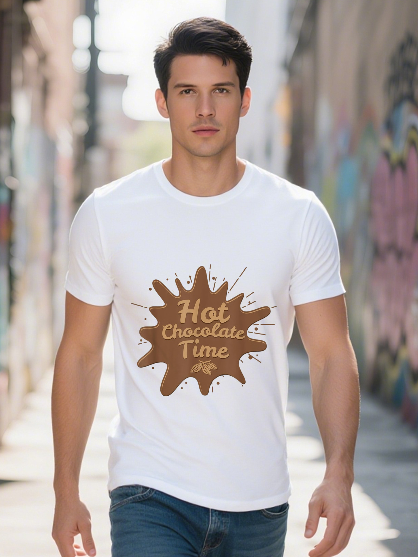 Men's T-shirt Cotton Hot Time Splash Chocolate Cocoa Gift T Shirt e0fb3