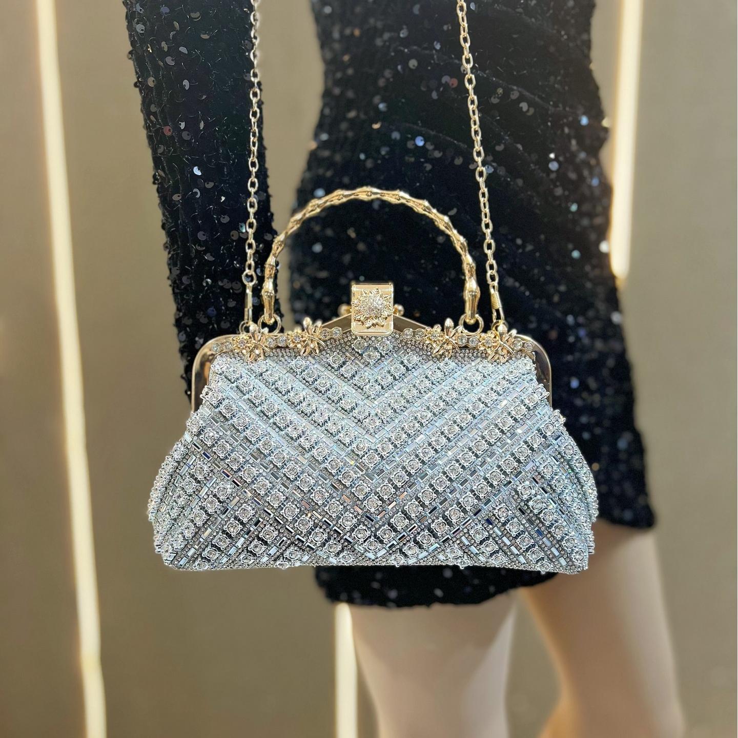 Free delivery bags designer women Luxury Bag tote bag wallet purse puff channeled bag Diamond handbag with chain inlay