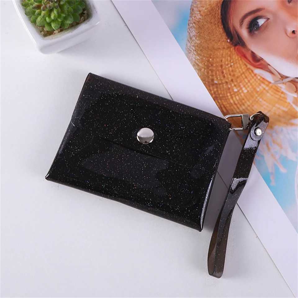 PVC Transparent Coin Purses Card Case Fashion Waterproof ID Credit Card Holder Mini Wallet for Girls Lipstick Change Makeup Bag G250802