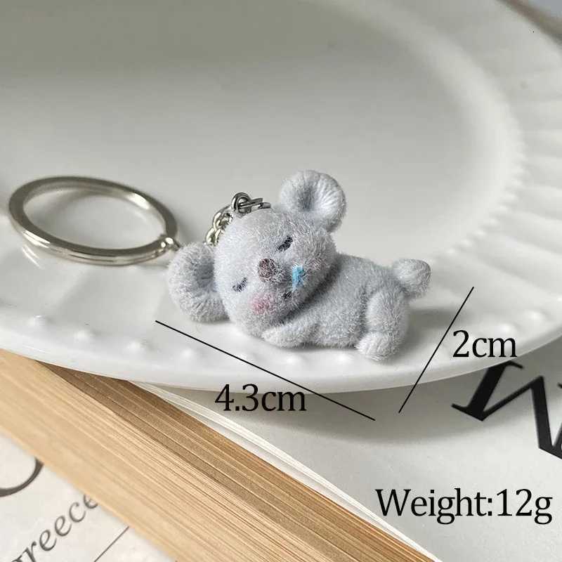 Cartoon Plush Koala Keychain Cute Fluffy Doll Bag Pendant Women DIY Keyring Charms Gift Plush Toy Charms Key Accessories G250802