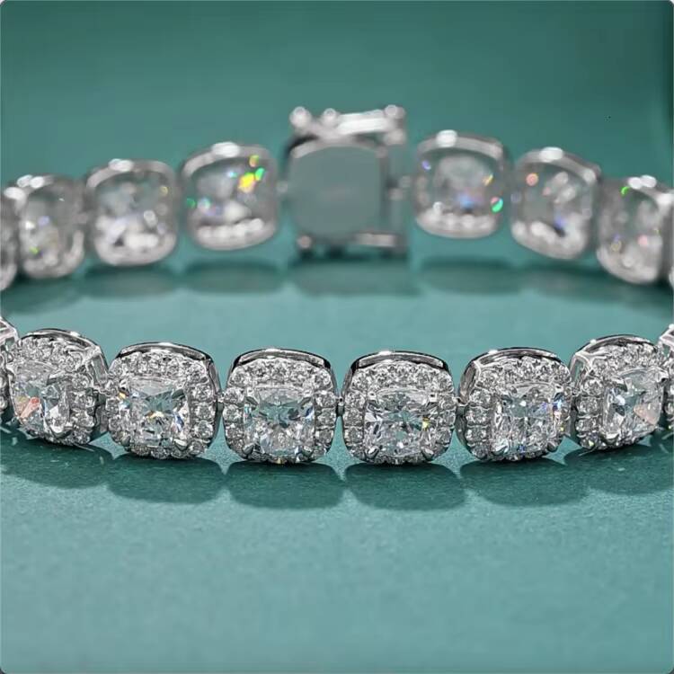 VOAINO 18K 14K 9K Gold 0.1 CT Cushion Cutting Custom Style Fashion Lab Grown Diamond Tennis Bracelet