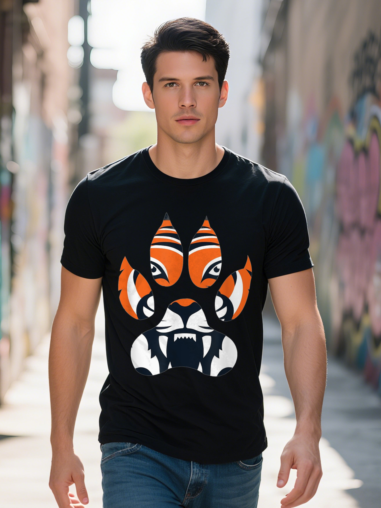 Men S T-shirt g Cotton Unisex Adults Tiger Paw Animal Lover Wildlife Funny Gift T Shirt 20cd0