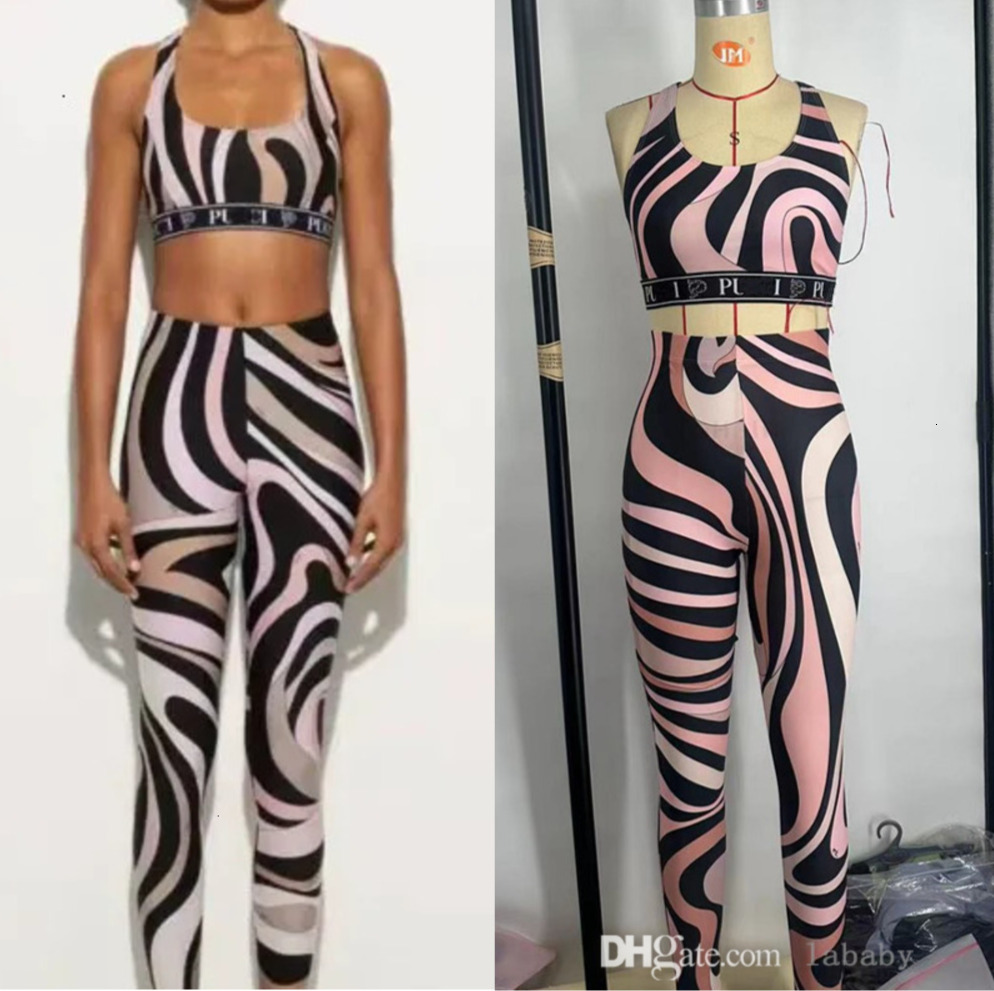 Designer Tracksuit Fashion Two Piece Set Women Sleeveless Sexy Tank Top And Slim High Waist Pants Casual Sports Yoga Suit Outfits