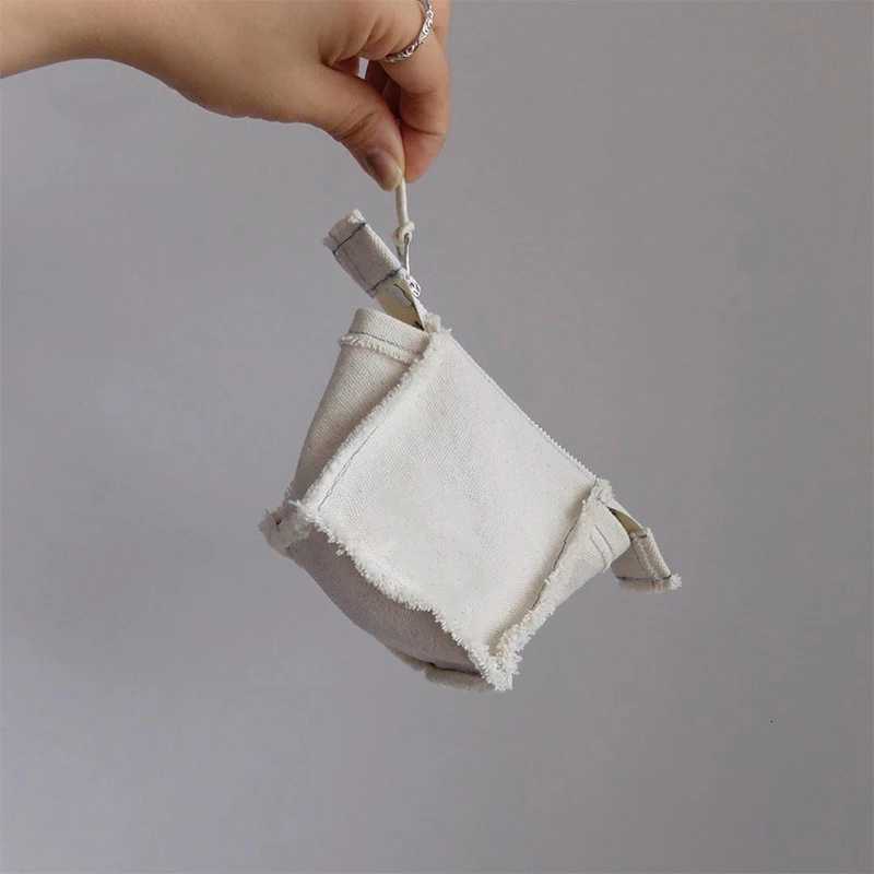 Ins White Small Thick Canvas Coin Bags Purse Mini Zipper Bus Working ID Credit Card Holder Earphone Keys Money Storage Bags G250802