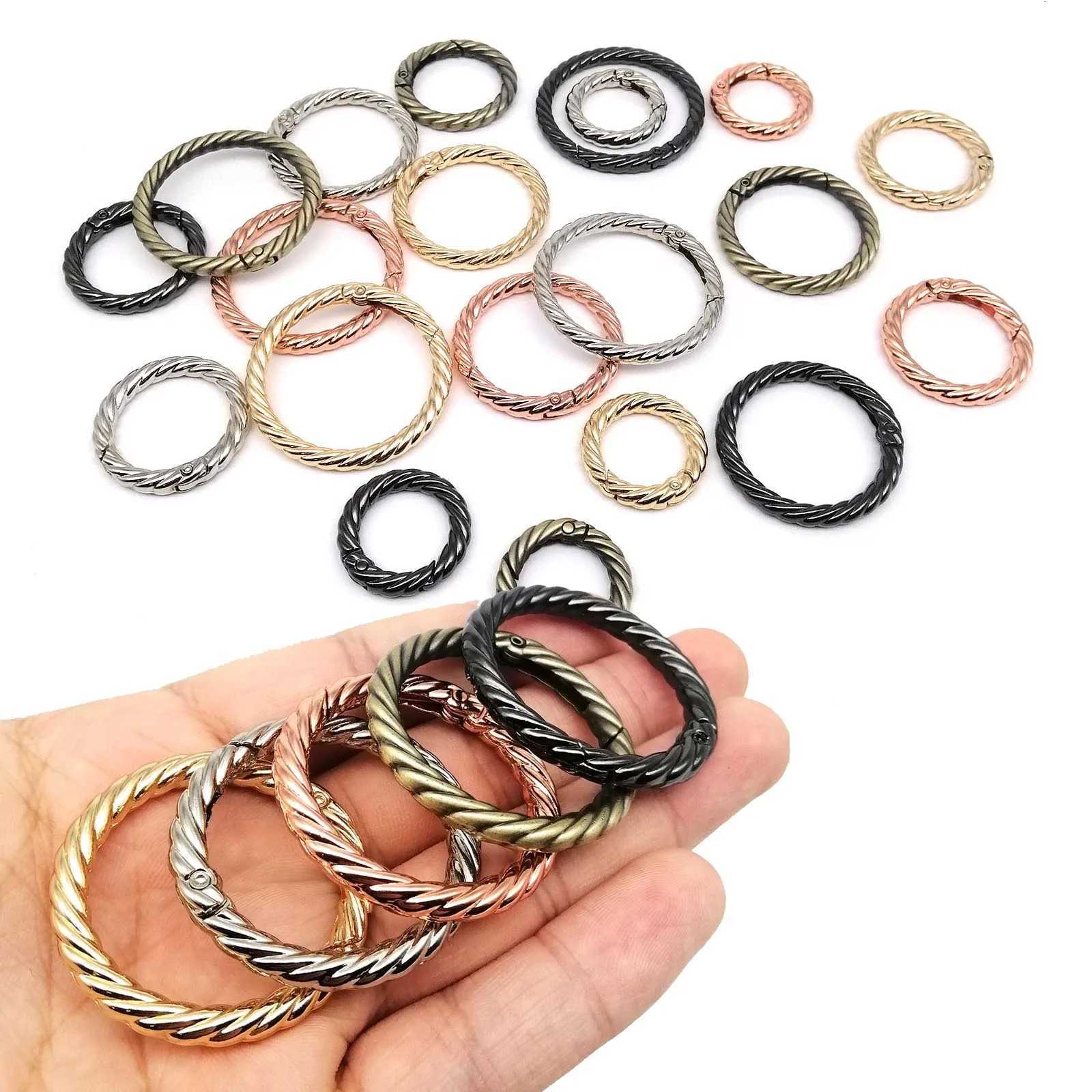 Spring O Ring Open Twist Leather Bag Handbag Belt Strap Buckle Carabiner Connector Key Dog Chain Findings Snap Clip Trigger Hook G250802