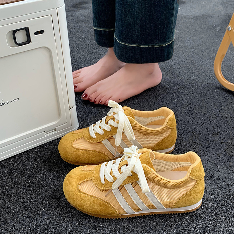 Red German Training for Women, White Sneakers, 2025 New Casual Board Shoes, Sports Thick-Soled Agan Shoes ddmythur