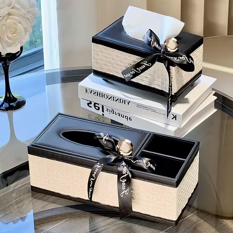 Furniture Living Room Bedroom Leather Entrance Storage Box Luxury Rectangular Organizer For Jewelry Makeup M250719