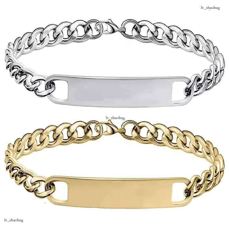 DHCollections Factory Supplier Stainless Steel Adjustable Engraved Custom Cuban Chain Metal Bracelet