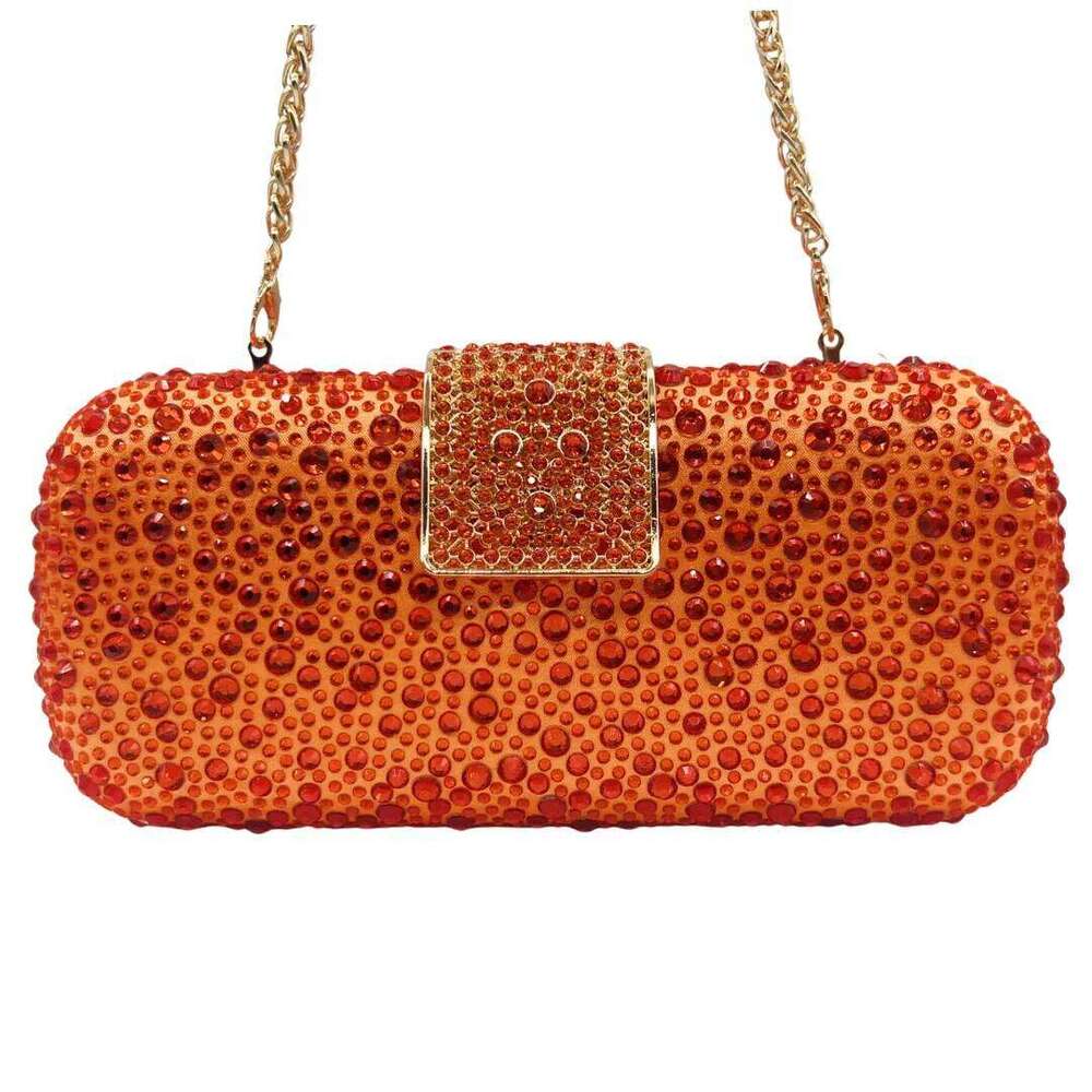Shining Rhinestones Evening Bag Women Elegant Wedding Bridal Handbags Gold/Rose Red Crystal Party Clutch Purse