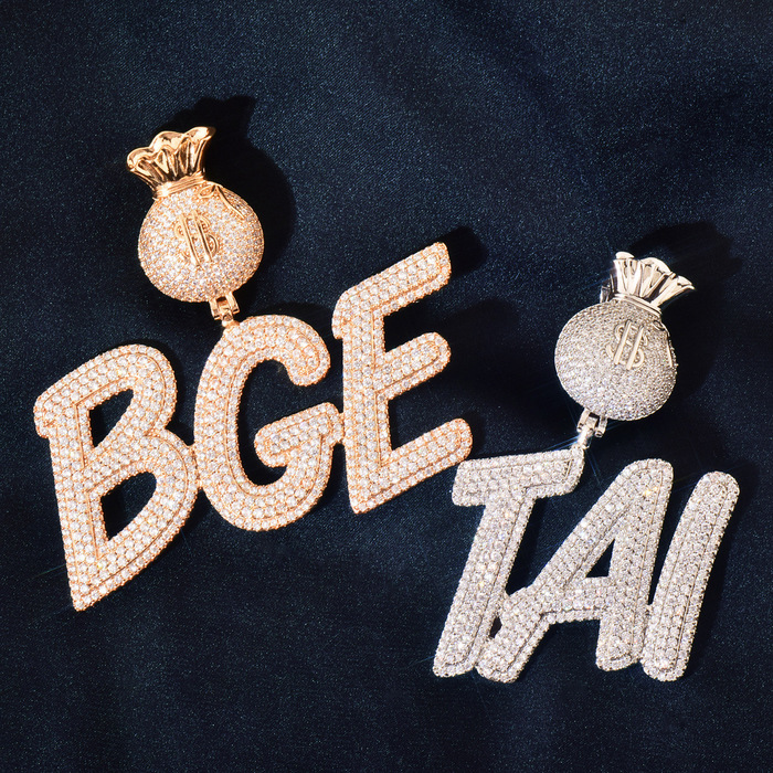 Hip-Hop Tingjie New Dollar Sign Buckle Fat Body Letter DIY Splicing Necklace Fashion Trendy Jewelry250222