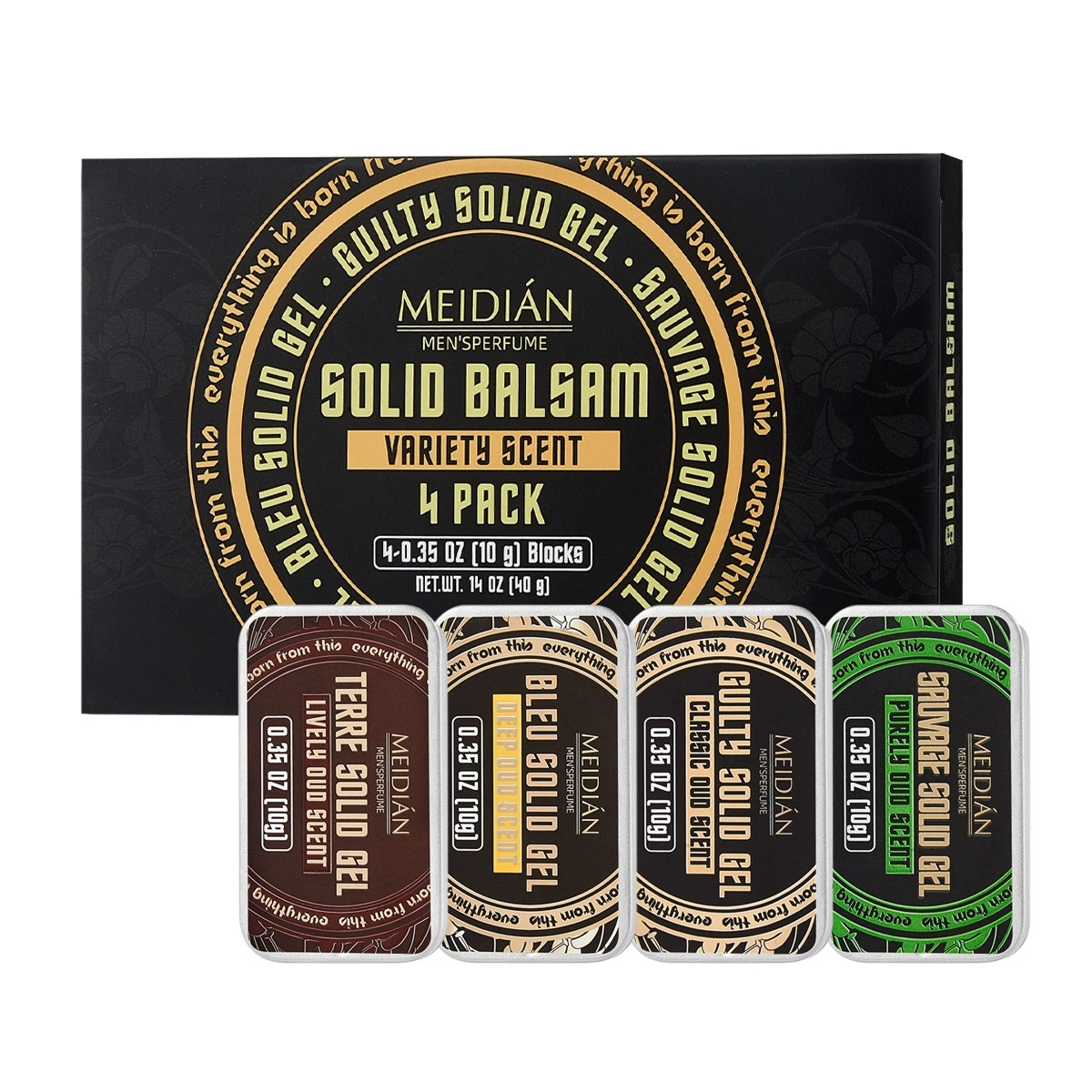 Men Solid Perfume Gel Easy to Dry Balm Mild Long Lasting Aroma Deodorant Fragrance 4 pack X250830