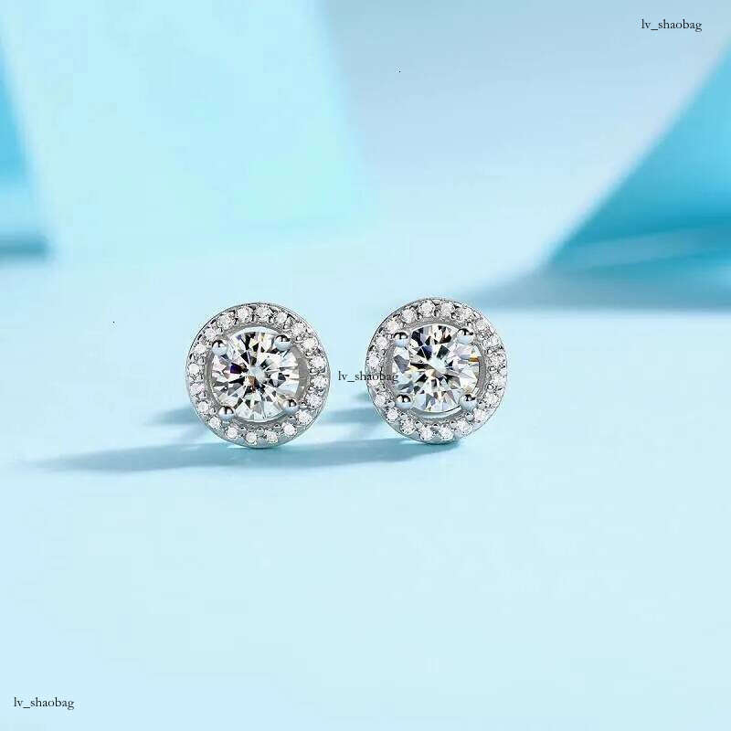 DHCollections Sier Moissanite Round Hoop Earrings Korean and Japanese Style Jewelry