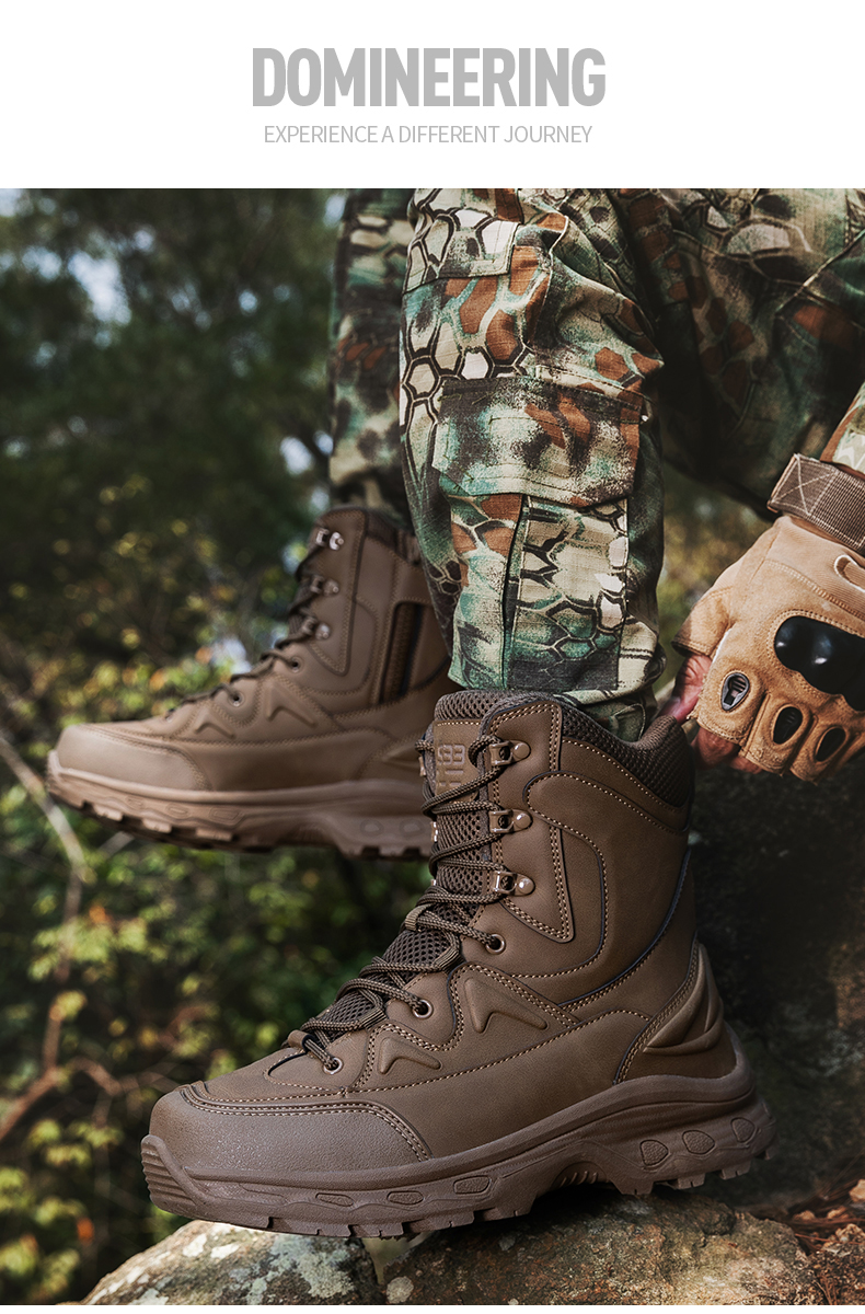 1902 Outdoor simulation game plus size military boots, anti-skid combat boots, outdoor hiking and mountaineering training boots