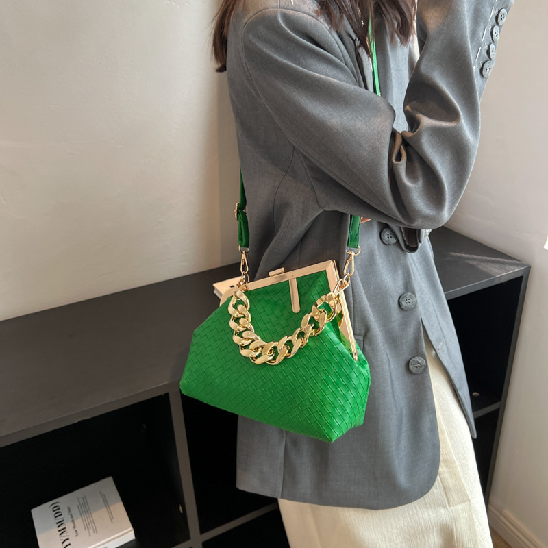 Luxury Brand Designer Bag Women's Bag Free Shipping New Fashion Pleated Metal Clip Chain Small Square Bag Versatile Shoulder Crossbody Bag Trendy
