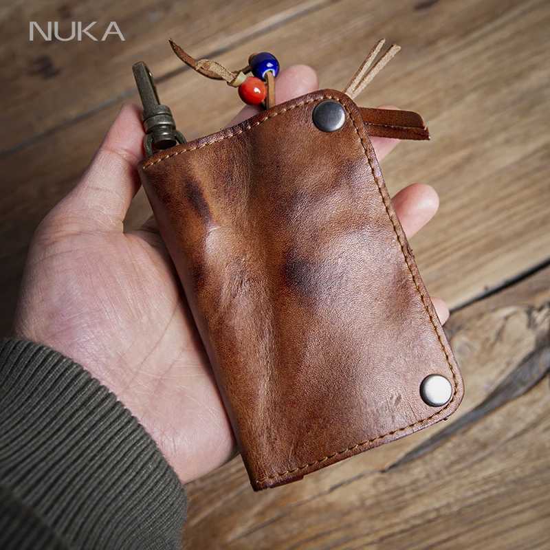 GURO High Quality Genuine Leather Key Bag for Men and Women Waist Hanging Car Key Case Organizer Multifunctional Card Holder Coin Purse G250802