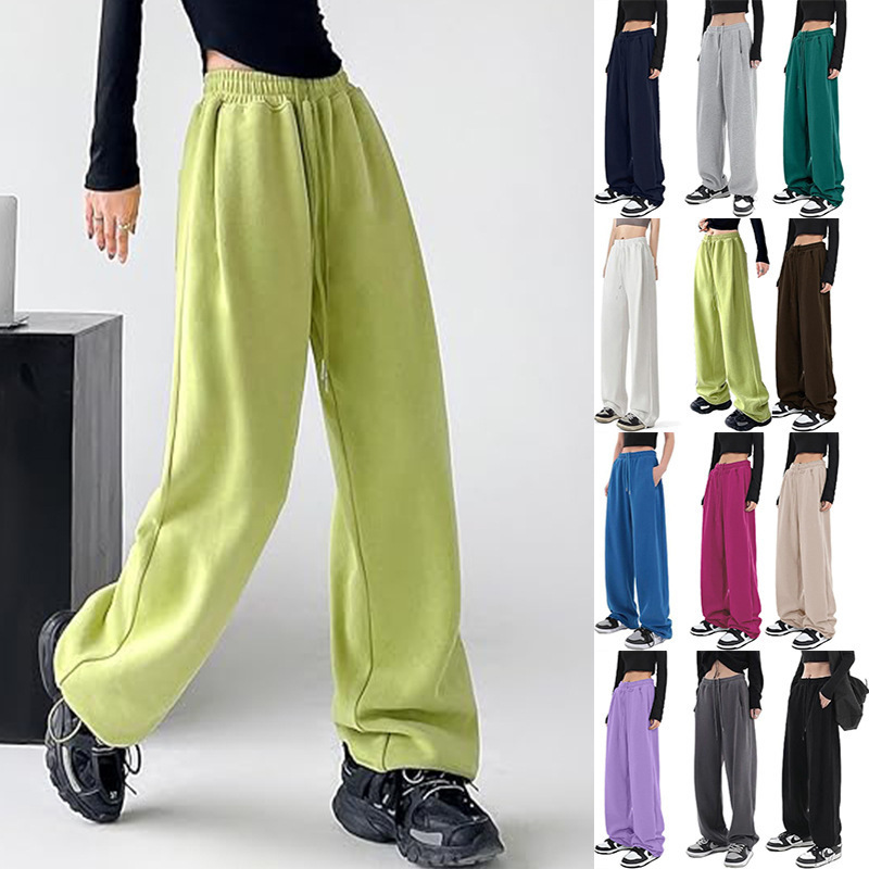 Free shipping designer Autumn Winter Casual Sweatpants Loose Comfortable Home Drawstring WideLeg Pants Straight Long Pants High quality clothing