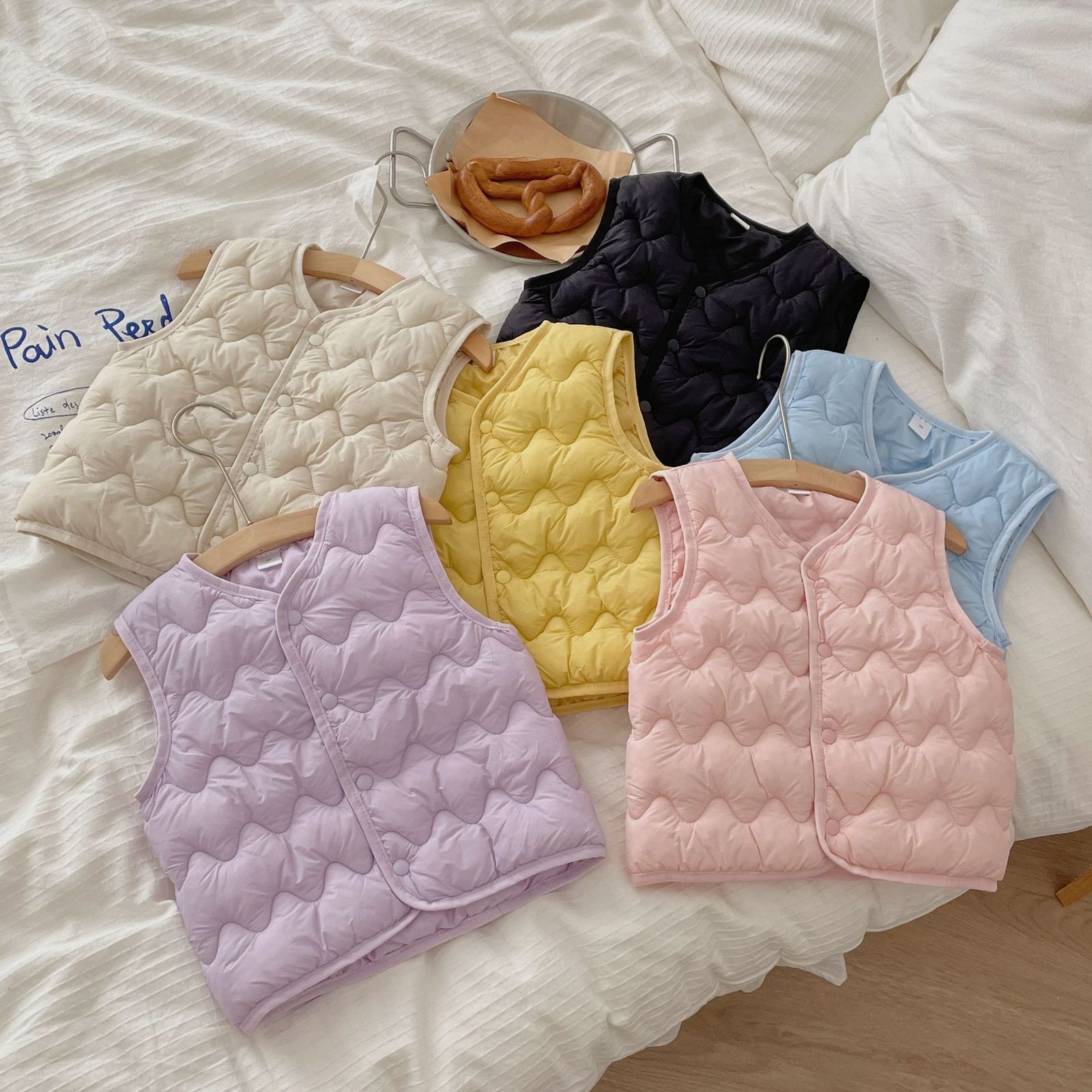 Childrens Down Cotton Vest Baby Infant Inner and Outer Wear Autumn Winter Thickened Vest New Style Boys and Girls New Style230222