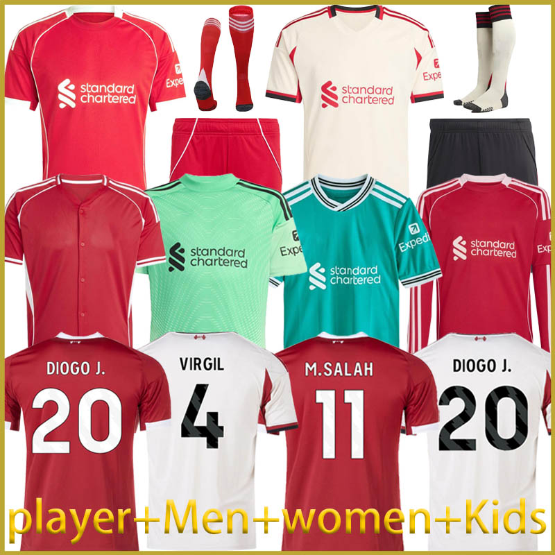 25 26LiverpPudlian soccer jerseys WIRTZ LFC home away 10 ALLISTER 2025 26 SALAH jersey DARWIN maillot de foot player fans football shirt Mens Kids Kit