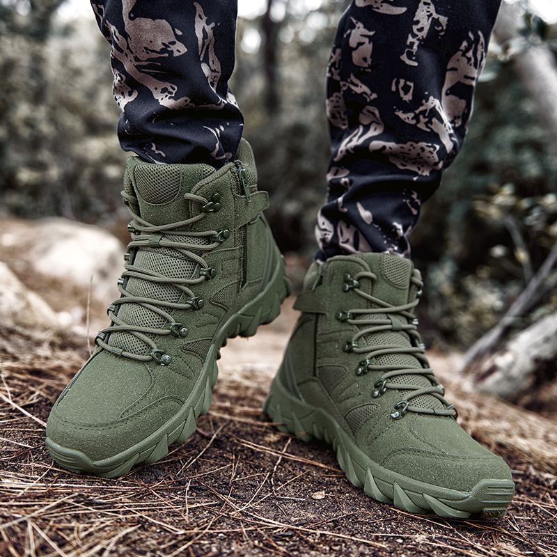702- Men's waterproof and wear-resistant outdoor hiking shoes, anti slip assault shoes, men's off-road climbing sports combat boots