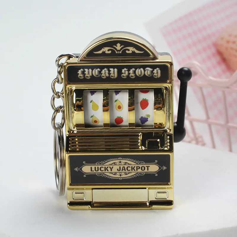 Fruit Slot Machine Keychain Lucky Charm Jackpot Keychains Mini Casino Pendant Bag Charm Novelty Gifts for Kids Adults G250802
